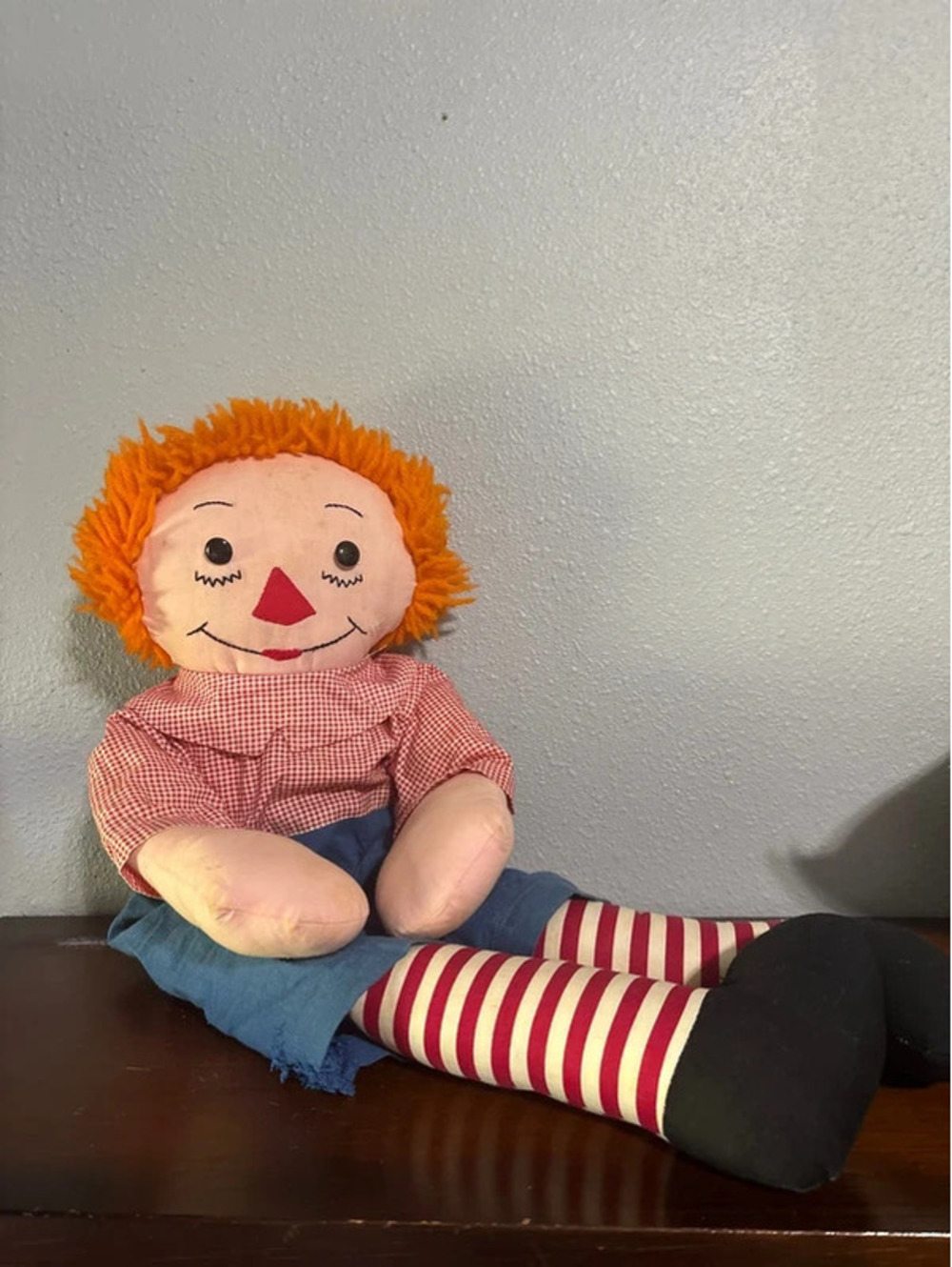 Vintage handmade raggedy Andy 25”